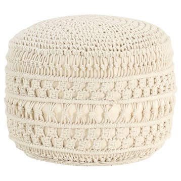 vidaXL Poef macramé handgemaakt 45x30 cm katoen, Verzenden