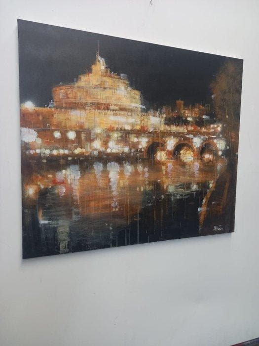 Paolo Fedeli - Castel SantAngelo (Roma), Antiquités & Art, Art | Peinture | Moderne