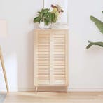 vidaXL Kastdeuren met lamellen 2 st 99x29,5 cm massief, Verzenden, Nieuw