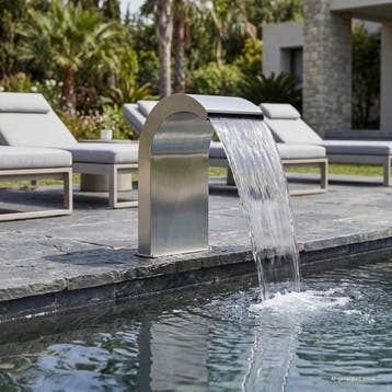 vidaXL Poolwaterval met LED Roestvrij staal 304 45 x 30 x 65, Verzenden, Nieuw