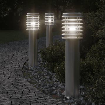 vidaXL Buitenvloerlamp met stopcontact 60 cm roestvrijstaal, Verzenden, Nieuw