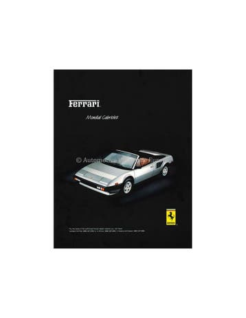 1983 FERRARI 308 MONDIAL CABRIOLET LEAFLET ENGELS (VS), Ophalen of Verzenden, Nieuw