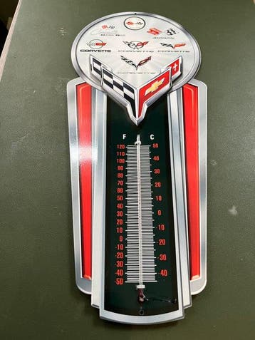 Thermometer - Metaal - Chevrolet Corvette, Antiek en Kunst