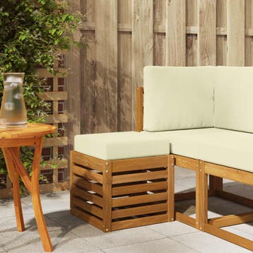 vidaXL Buitenstoolbank Massief Acacia Hout Naturel, Verzenden, Nieuw