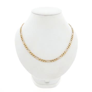 Gouden Figaro schakelketting, Handtassen en Accessoires, Kettingen, Ophalen of Verzenden, Gebruikt, Goud, Goud