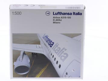Schaal 1:500 Herpa 509176 Airbus A319-100 Milano Luftha..., Ophalen of Verzenden, Zo goed als nieuw