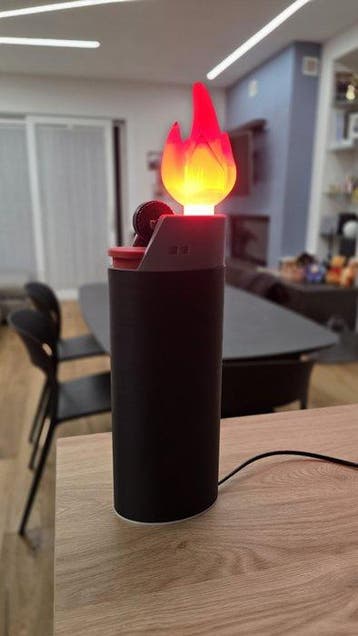 Lamp - Grote aansteker LED-lamp — Zwarte editie | Pop-art