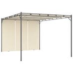 vidaXL Tuinprieel met zijgordijn 4x3x2,25 m crème, Tuin en Terras, Verzenden, Nieuw