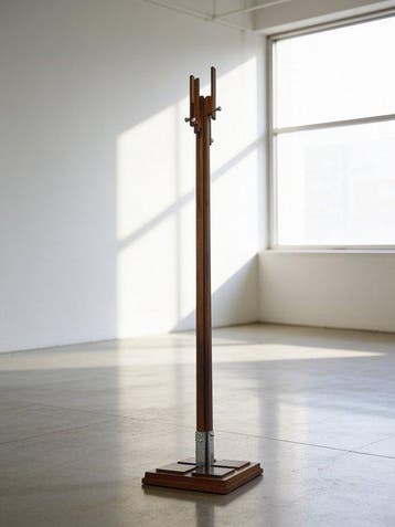Fiarm - Carlo de Carli - Porte-manteau - Bois, Chrome,, Antiquités & Art