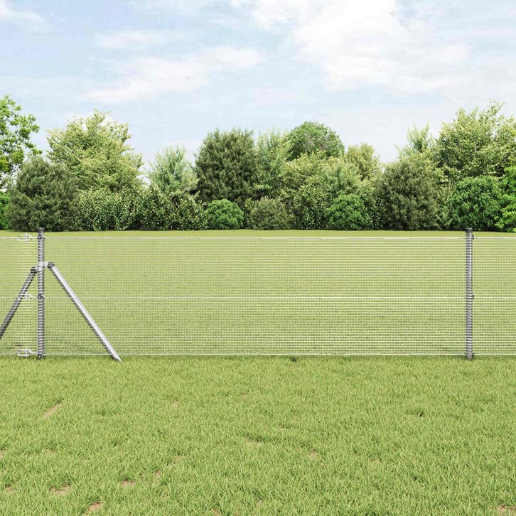 vidaXL Gelast draadhek Zilver, Tuin en Terras, Tuinhekken en Hekwerk, Nieuw, Verzenden