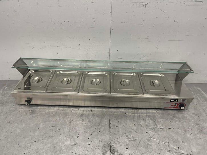 RVS Bain marie 5 x 1/2 GN 148,5 cm 230V Horeca, Zakelijke goederen, Horeca | Keukenapparatuur, Ophalen of Verzenden