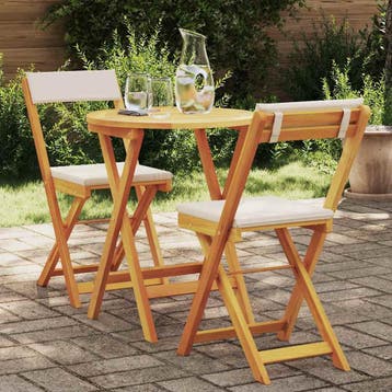 vidaXL Tuin Eettafel Set 3 st Olie Natuurlijk Massief Acacia, Verzenden