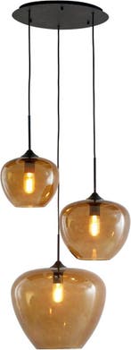2dekans | Light & Living Hanglamp Mayson - Bruin Glas -, Ophalen of Verzenden