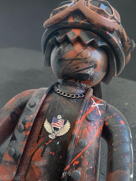WASE CUSTOM - Speelgoed figuur HARLEY DAVIDSON ORANGE AND, Antiek en Kunst, Kunst | Designobjecten
