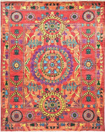 Afghan, Ziegler Kazak, Tapis unique traditionnel noué à la, Nieuw
