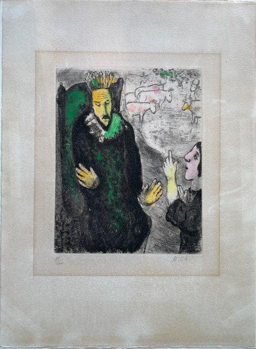 Marc Chagall (1887-1985) - La Bibbia - il sogno del Faraone, Antiek en Kunst, Antiek | Overige Antiek