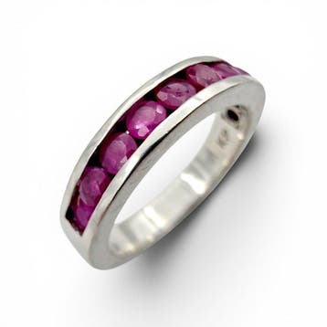Zonder minimumprijs - Ring Zilver - Ruby (Gecertificeerd)
