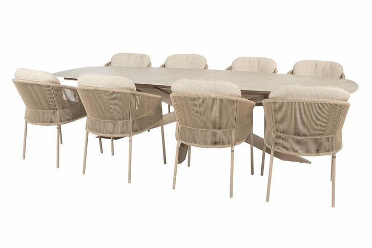 Taste by 4 Seasons Florence tuinset Latte met Prado tafel, Jardin & Terrasse, Ensembles de jardin