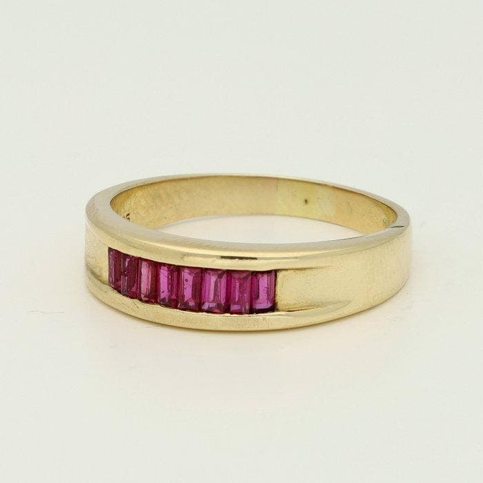 Bague - 14 carats Or jaune - 0.56ct. tw. Rubis, Bijoux, Sacs & Beauté, Bagues