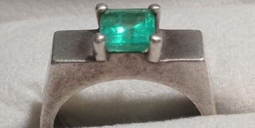 Sans prix de réserve - Bague Argent - 2.00ct. tw. Émeraude -, Bijoux, Sacs & Beauté, Bagues