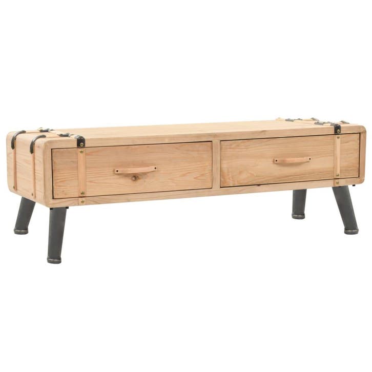 vidaXL Tv-meubel 120x33x35 cm massief vurenhout, Huis en Inrichting, Kasten |Televisiemeubels, Nieuw, Verzenden