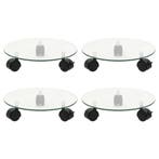 vidaXL Plantenrollers 4 st rond 28 cm gehard glas, Verzenden