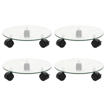 vidaXL Plantenrollers 4 st rond 28 cm gehard glas, Verzenden, Nieuw