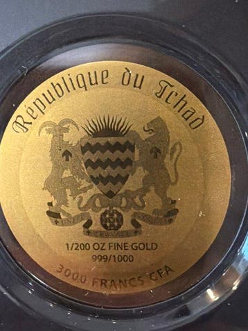 Tsjaad. 3000 Francs Martin Luther , 1/200 Oz (.999) (Zonder, Postzegels en Munten