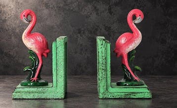 Serre-livres - Fer - Serrelivres avec flamant rose