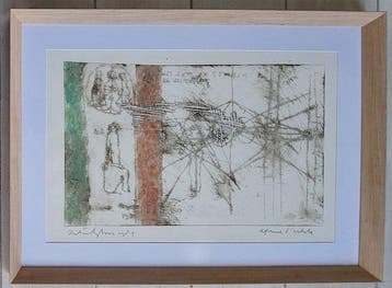 Anton Heyboer (1924-2005) - Ingekleurde ets met groen -