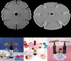 Siliconenmal wijnrek voor fles en 6 glazen epoxy resin 16 cm
