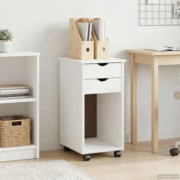 vidaXL Rollende kast 34 x 39 x 65,5 cm Massief grenenhout, Verzenden