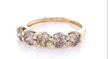 Zonder minimumprijs - Ring - 14 karaat Geel goud - 1.48ct., Handtassen en Accessoires, Ringen, Nieuw