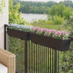 vidaXL Balkon 2 pcs 80 x 17 x 17 cm Metaal, Tuin en Terras, Verzenden, Nieuw