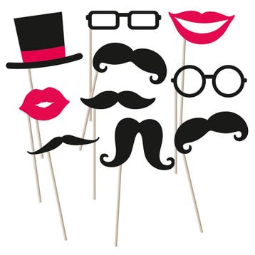 Photobooth Moustache Set 10 delig, Verzenden, Nieuw
