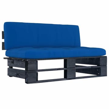 vidaXL Tuinmiddenbank pallet zwart geïmpregneerd grenenhout, Verzenden, Nieuw