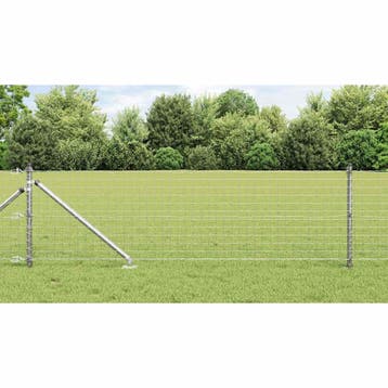 vidaXL Hekpaal met grondpen 13 st zilver Gepoedercoat staal, Verzenden