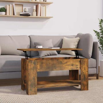 vidaXL Salontafel 101x49x52 cm bewerkt hout gerookt, Huis en Inrichting, Verzenden, Nieuw