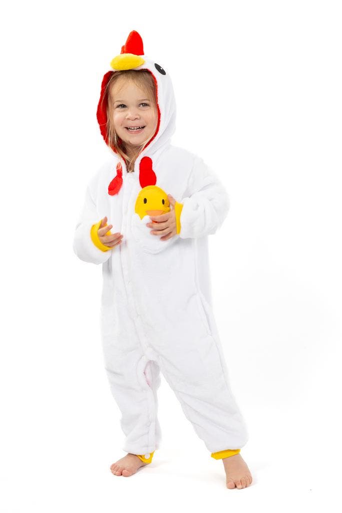 Onesie Kip Pakje 98-104 Kippenpak Kostuum Wit Ei Pak Kinder, Kinderen en Baby's, Carnavalskleding en Verkleedspullen, Nieuw, Ophalen of Verzenden