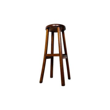Standaard - Rustieke houten kruk / plantenstand - Hout, Antiek en Kunst
