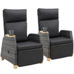 tectake wicker fauteuil Pescara met aluminium frame, verstel, Verzenden, Nieuw