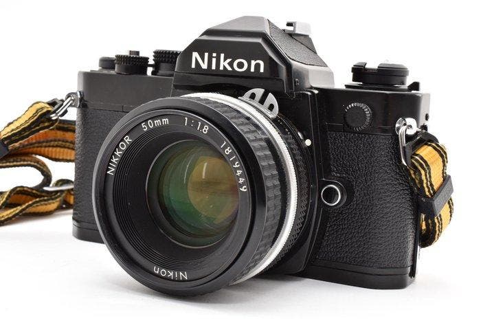 Nikon FM Black + Ai 1.8/50mm Single lens reflex camera (SLR), Audio, Tv en Foto, Fotocamera's Analoog