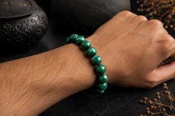 ***SANS RÉSERVE*** Malachite - Bracelet de puissance - 9,7, Collections, Minéraux & Fossiles