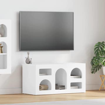 vidaXL TV Kast ELST 80 x 35 x 40 cm Hoogglans wit Bewerkt, Verzenden