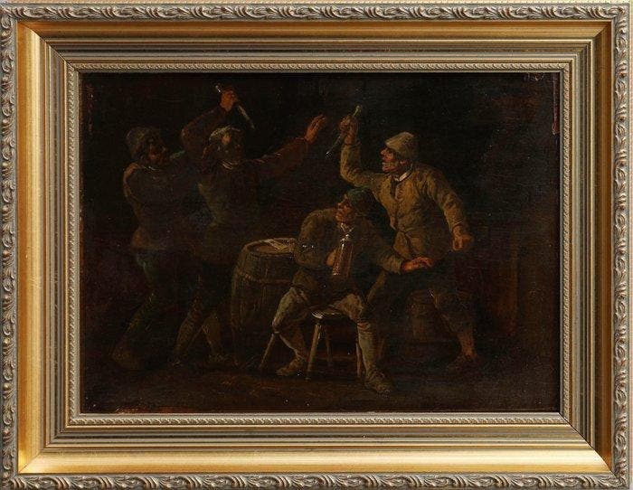 Ferdinand de Braekeleer I (1792-1883) - Rixe dans une, Antiek en Kunst, Kunst | Schilderijen | Klassiek