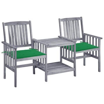 vidaXL Tuinstoelen met tafeltje en kussens massief, Verzenden