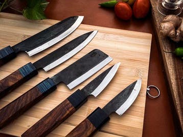 other - Keukenmes - Kitchen knife set - 707 - Staal, Hout,