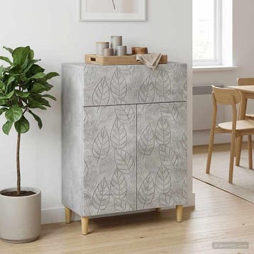 vidaXL Dressoir Betongrijs 66 x 34,5 x 90 cm Bewerkt hout, Huis en Inrichting, Verzenden, Nieuw