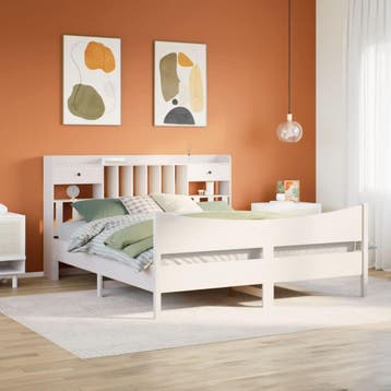 vidaXL Bedframe zonder matras massief grenenhout wit 180x200, Verzenden