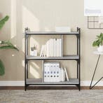 vidaXL Boekenkast 3-laags 76x32x88 cm bewerkt hout grijs, Huis en Inrichting, Verzenden, Nieuw